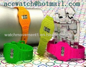 silicone watch (super thin silica gel wristwatches) slap band watch K