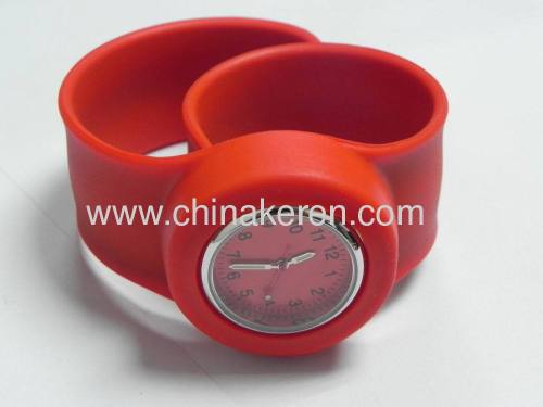 silicon red slap watches