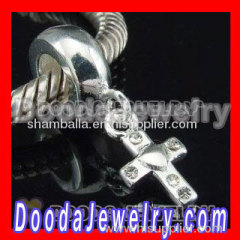 S925 Sterling Silver Jewelry Charms Dangle Cross with Stone