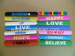 Silicone slap wristband wiht printed logo