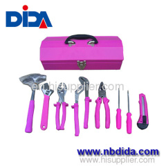 9PCS Portable rose ladies hand tools in iron box