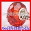 Faceted Red Zirconia Stone Beads in 925 Silver Single Core european Compatible