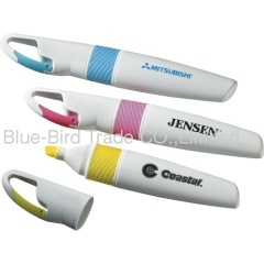 Promotional highlighter pens with carabiner