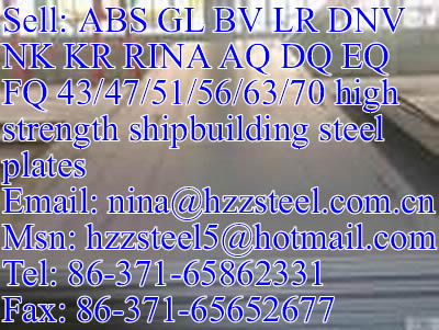 ABS AQ47/ABS AQ51/ABS AQ56/ABS AQ63/ABS AQ70 shipbuilding steel plate