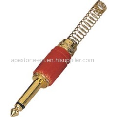 APEXTONE 6.3mm mono plug AP-1203 Gold plated Jack Plug