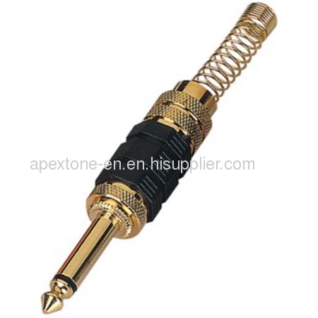 APEXTONE 6.3mm mono plug AP-1207 Gold plated Jack Plug