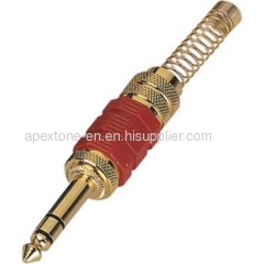 APEXTONE 6.3mm stereo plug AP-1208 Gold plated Jack Plug