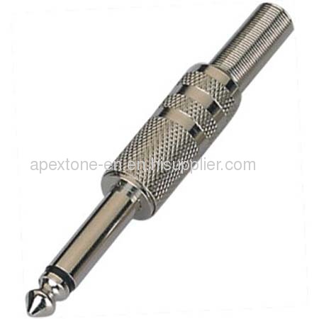 APEXTONE 6.3mm mono plug AP-1209 Nickel plated Jack Plug