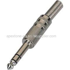 APEXTONE 6.3mm stereo plug AP-1211 Nickel plated Jack Plug