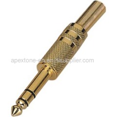 APEXTONE 6.3mm stereo plug AP-1213 Gold plated Jack Plug