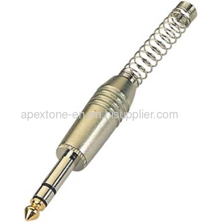 APEXTONE 6.3mm stereo plug AP-1215 Gold tip plated Jack Plug