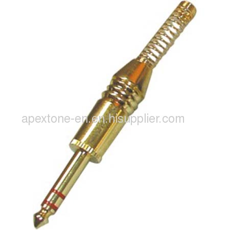 APEXTONE 6.3mm stereo plug AP-1217 Gold plated Jack Plug