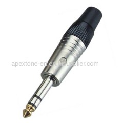 APEXTONE 6.3mm stereo plug AP-1225 Gold tip plated Jack Plug