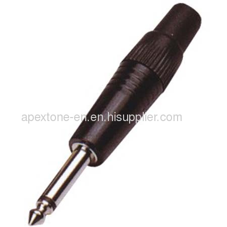 APEXTONE 6.3mm mono plug AP-1226 Nickel plated Jack Plug