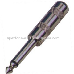 APEXTONE 6.3mm mono plug AP-1230 Nickel plated Jack Plug