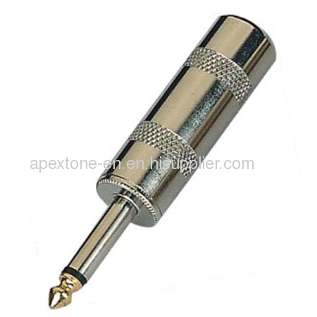 APEXTONE 6.3mm mono plug AP-1231 Nickel plated Jack Plug