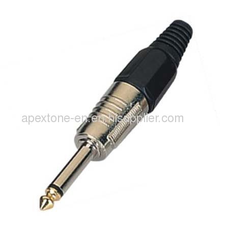 APEXTONE 6.3mm mono plug AP-1240 Gold tip plated Jack Plug