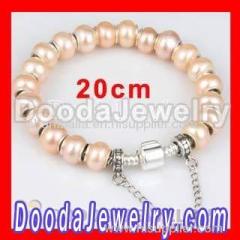 european Freshwater Pearl Bracelet with Silver safty chain