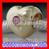 Pamdora Style Gold Plated Sterling Silver Heart Beads With Red Stone