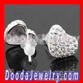 Silver stud earrings hearts