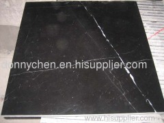 white in black marble