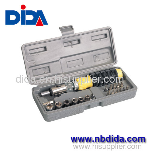 21 PC Portalble Ratchet handle and bits sockets tool sets