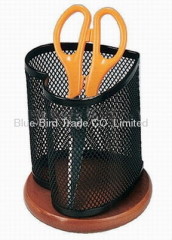 Heart shape mesh desk pen holder