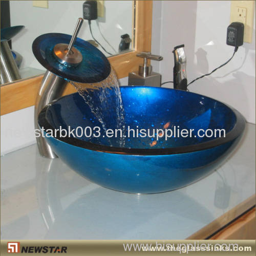 Blue Water Pour Glass Vessels