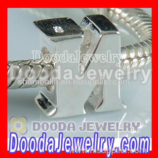 Solid Sterling Silver Charming Letter Beads european Compatible