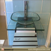 Clear Glass Vanity with Faucets