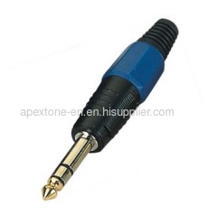 APEXTONE 6.3mm stereo plug AP-1245 Gold tip plated Jack Plug