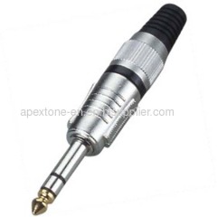 APEXTONE 6.3mm stereo plug AP-1247 Gold tip plated Jack Plug