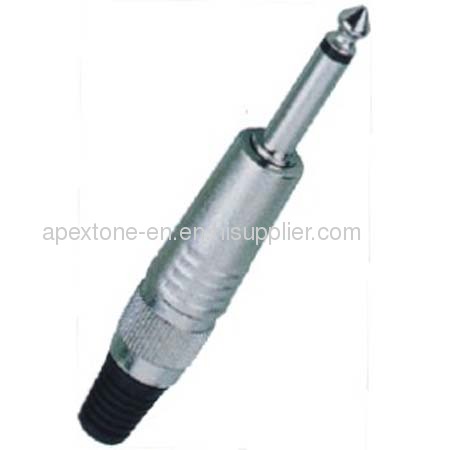 APEXTONE 6.3mm mono plug AP-1264 Nickel plated Jack Plug