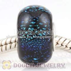 Dichroic Foil Glass Beads european Compatible 925 Silver Single Core