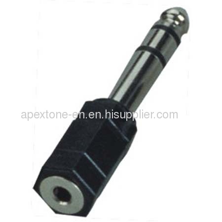 APEXTONE Adaptor connectors 6.3mm stereo plug to 3.5mm stereo socket AP-1303 Nickel plated