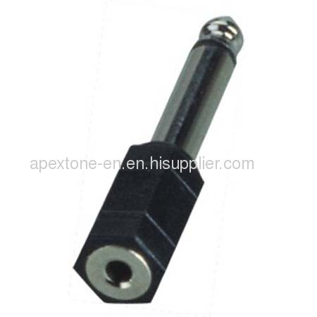 APEXTONE Adaptor connectors 6.3mm mono plug to 3.5mm mono socket AP-1304 Nickel plated