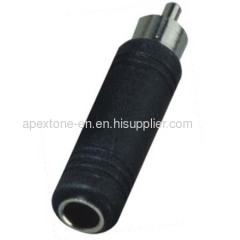 APEXTONE Adaptor connectors 6.3mm mono socket to RCA phone plug AP-1305 Nickel plated