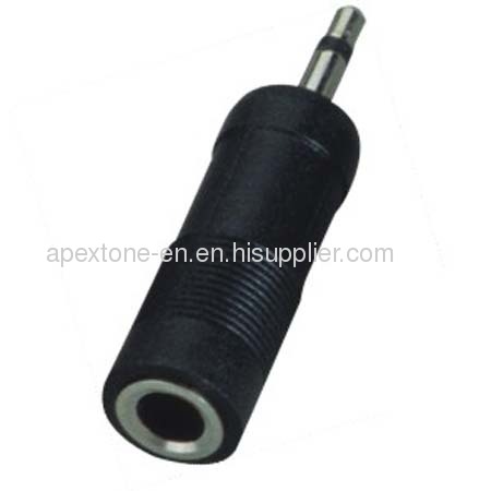 APEXTONE Adaptor connectors 6.3mm stereo socket to 3.5mm stereo plug AP-1306S Nickel plated