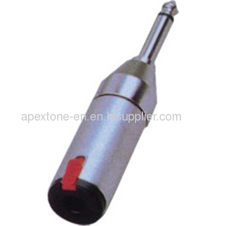 APEXTONE Adaptor connectors 6.3mm stereo plug to 6.3mm stereo socket AP-1317 Nickel plated