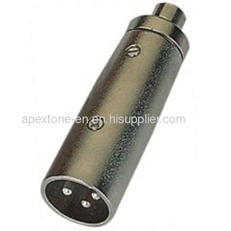 APEXTONE Adaptor connectors XLR male plug to RCA phone socket AP-1333 Nickel plated