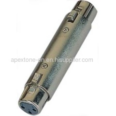 APEXTONE Adaptor connectors XLR female plug to XLR female plug AP-1322 Nickel plated