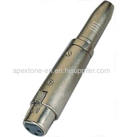 APEXTONE Adaptor connectors XLR female plug to 6.3mm stereo socket AP-1323 Nickel plated