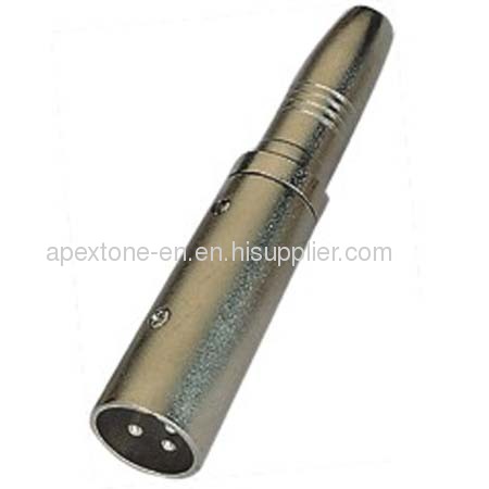 APEXTONE Adaptor connectors XLR male plug to 6.3mm stereo socket AP-1324 Nickel plated