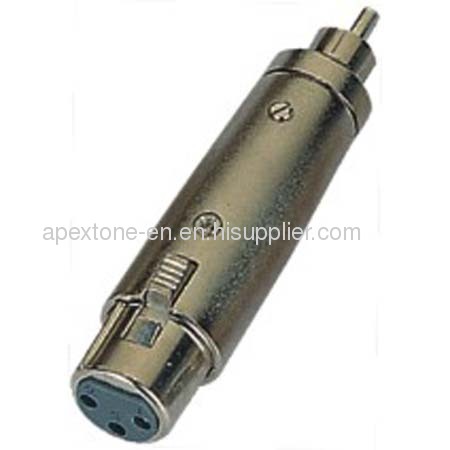 APEXTONE Adaptor connectors XLR female plug to RCA phone plug AP-1329 Nickel plated
