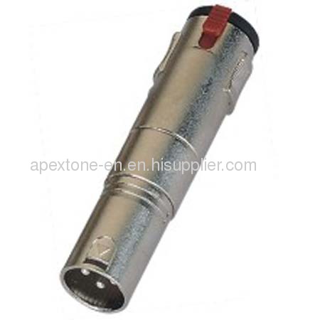 APEXTONE Adaptor connectors XLR male plug to 6.3mm stereo socket AP-1331 Nickel plated