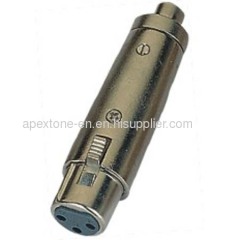 APEXTONE Adaptor connectors XLR female plug to RCA phone socket AP-1332 Nickel plated