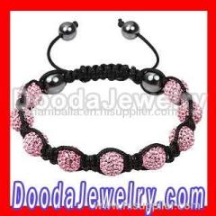 2011 Latest Shamballa crystal bracelet with pave pink swarovski crystal