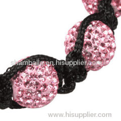 2011 Latest Shamballa crystal bracelet with pave pink swarovski crystal