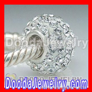 Charm Jewelry Silver Beads With 90 pcs Crystal Rhinestones Austrian Crystal Jewelry beads