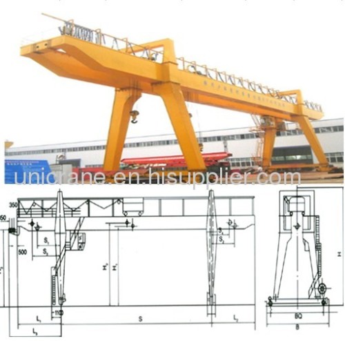 A model double girder gantry crane with hook